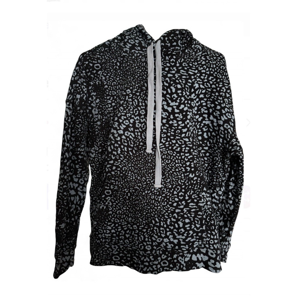 IVL Collective Women Small Light Blue & Black Animal Print Hoodie